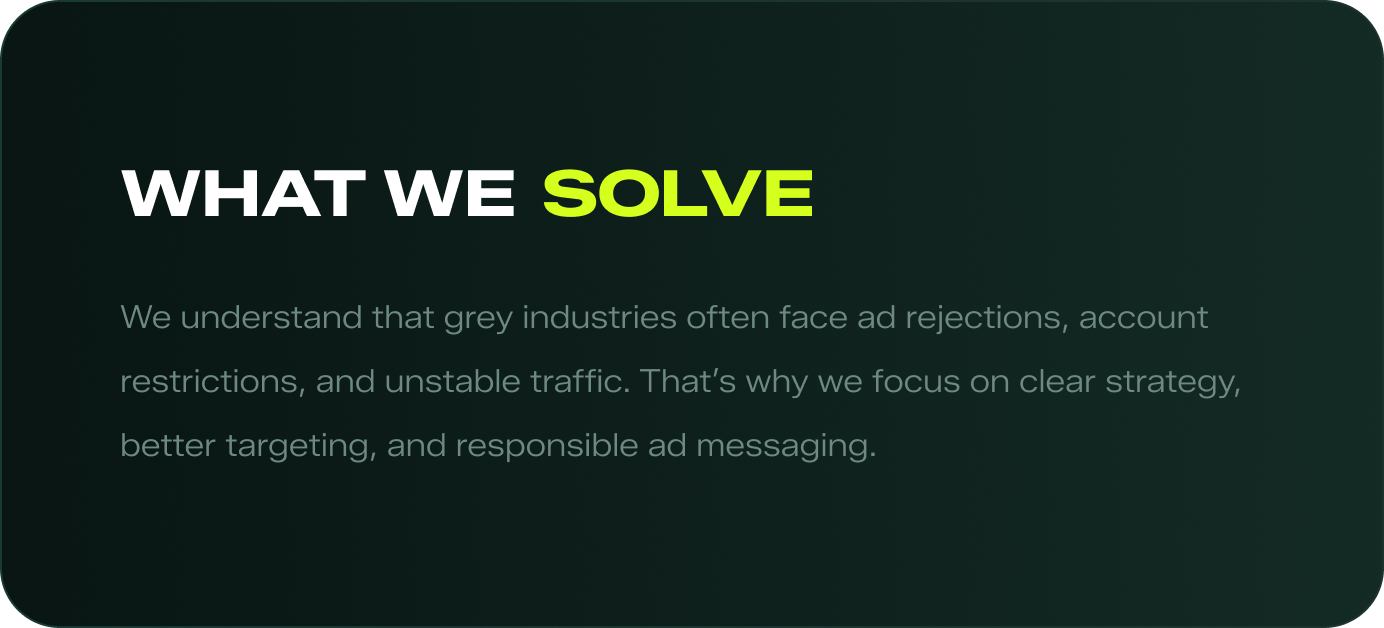 What We Solve